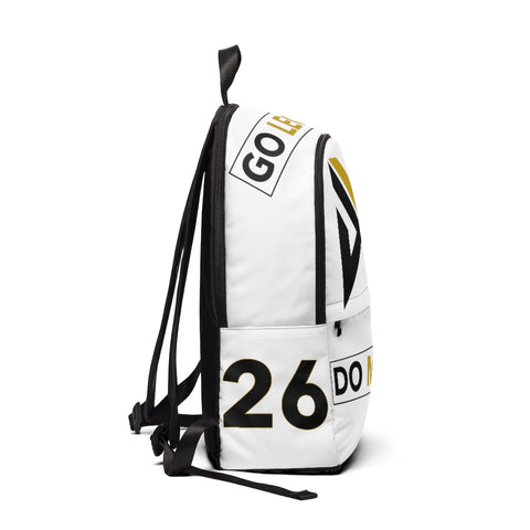 CUSTOM (name & number) Do More LIMITED EDITION White  Go Leopard Unisex Fabric Backpack
