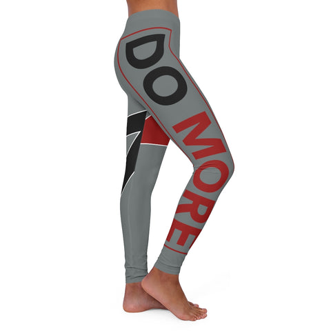 Red/Black on Grey Do More Women's Spandex Leggings Unique