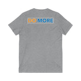 Do More Blue/Gold Unisex Jersey Short Sleeve V-Neck Tee