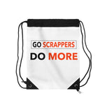 Go Scrappers Do More Orange/White Drawstring Bag